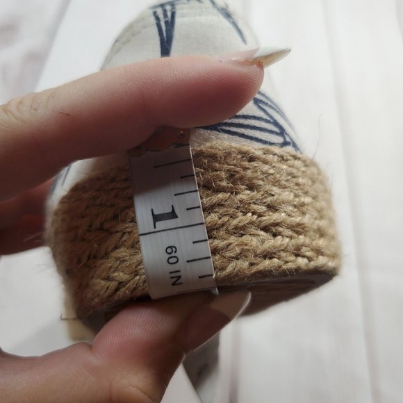 Vans Espadrille Shoes 8.5 Womens White Blue Leaf Print Fabric Slip On Sneakers - Picture 9 of 10